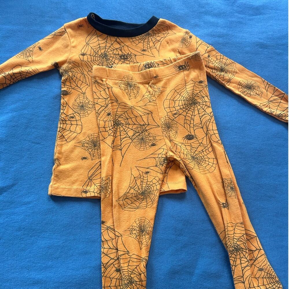 Burts Bees Spider Pajama Set - 2T - Orange and Black